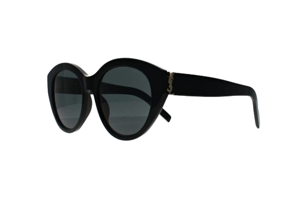 SAINT LAURENT SLM148 (001) SONNENBRILLE Schwarzes Acetat mit grauen Gläsern