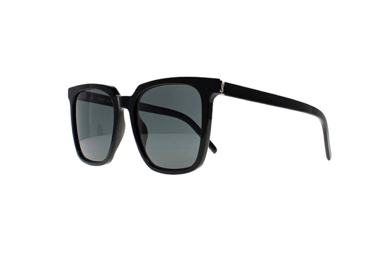 SAINT LAURENT SL M146 (001) SUNGLASSES Glossy Black Dark Grey