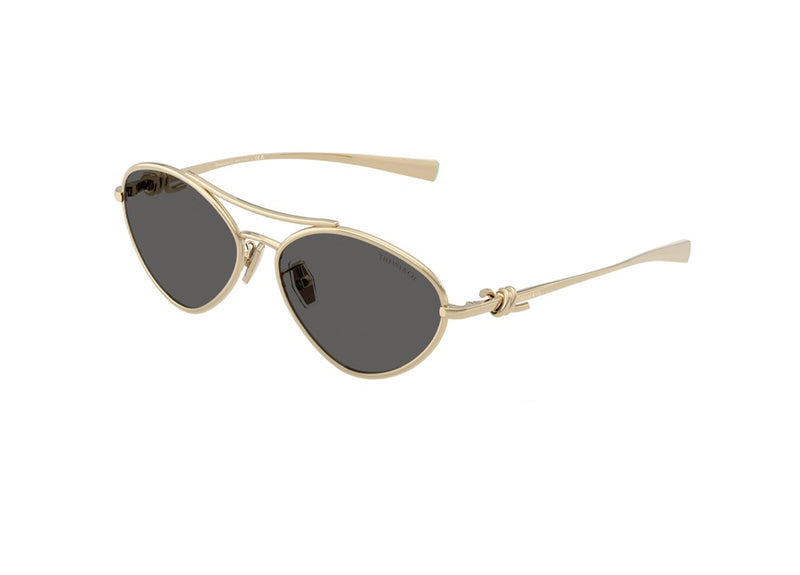 Tiffany &Co. TF3117 (6021S4) goldfarbene Metallsonnenbrille mit grauen Gläsern