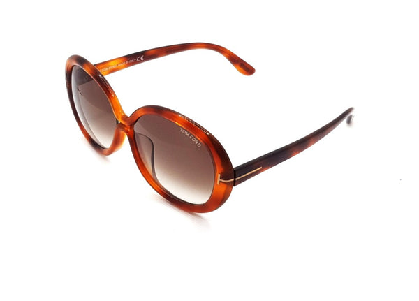 TOM FORD GISELLA FT0388 (56B) occhiali da sole rotondi, in acetato color havana