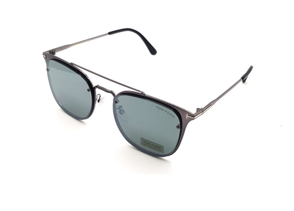 TOM FORD FT0546-K (08C) occhiali da sole asian fit unisex, quadrati in metallo color rutenio